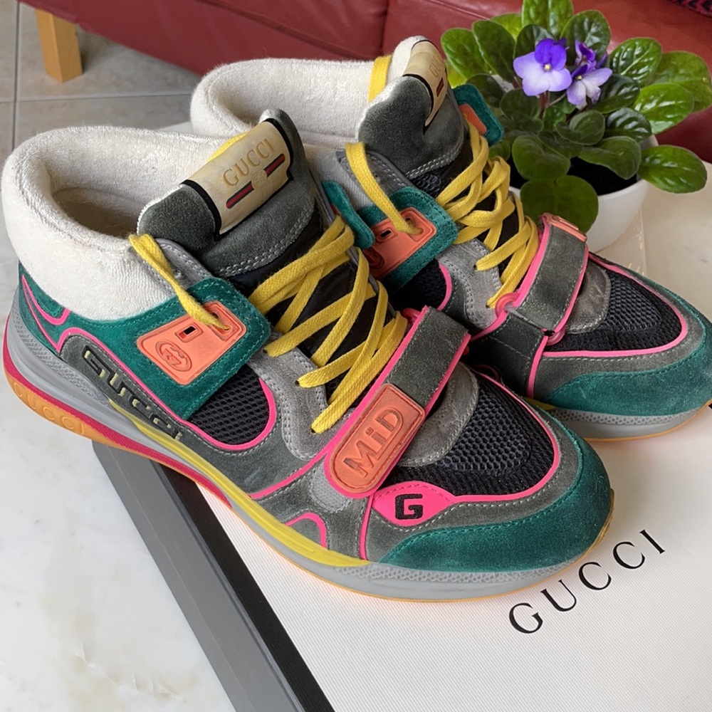 Gucci men’s high top sneakers size 10 eu - Picture 2 of 15
